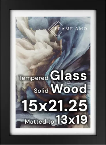 Miniatura 152 de Frame Amo Marco de póster de madera maciza de 13 x 19 pulgadas, color natural, tapete blanco para imagen de 11 x 17 pulgadas, parte frontal