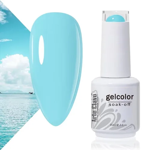 Miniatura 26 de Arte Clavo Esmalte de uñas de gel rosa lechosa de 0.5 fl oz, con luz LED, UV, remojado, transparente, rosa nude, manicura francesa, rosa claro
