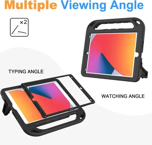 Miniatura 5 de BMOUO Funda para niños para iPad de 9ª/8ª/7ª generación (2021/2020/2019), con protector de pantalla integrado, soporte con mango a prueba de golpes