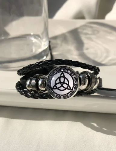 Miniatura 3 de Trinity - Pulsera trenzada con nudo celta y cuerdas hecha a mano triquetra estilo vikingo estilo étnico ajustable unisex