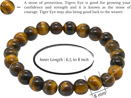 Miniatura 643 de Amazing Gemstone Pulsera de cristal para mujeres y hombres, pulsera de cristal curativo de protección, pulsera elástica con cuentas de piedras