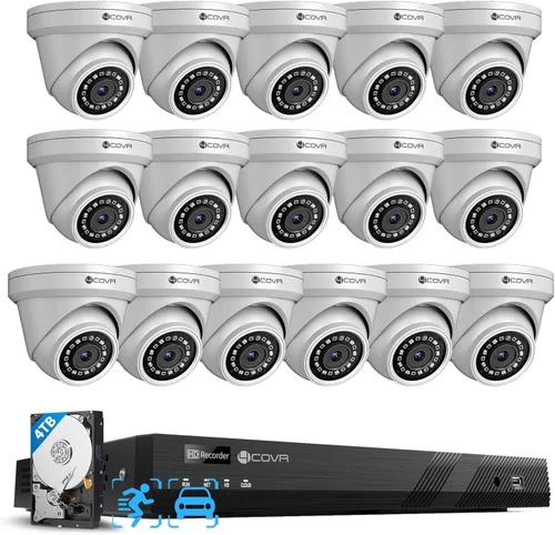 Miniatura 9 de 4COVR - Sistema de cámara de seguridad de 16 canales 4K, detección de humanos y vehículos, NVR de 8MP 4TB HDD, 12 unidades de 8MP con cable, cámara