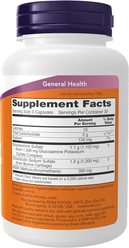 Miniatura 2 de Now Foods Glucosamina y Chondroitin con MSM., 3170, 1, 1