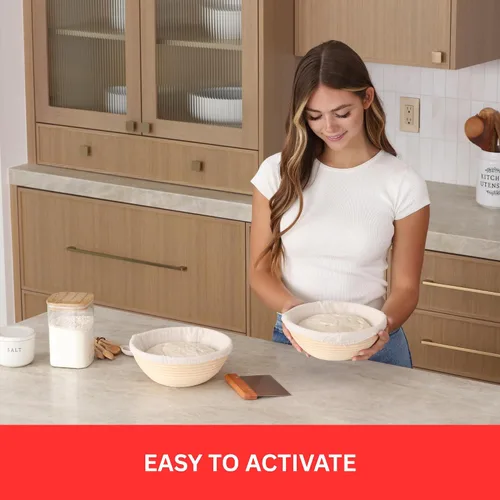 Miniatura 7 de Apron Maven Iniciador de masa madre rígida, estilo bávaro alemán, cultivo vivo de baja hidratación para hornear pan de masa agria, instrucciones