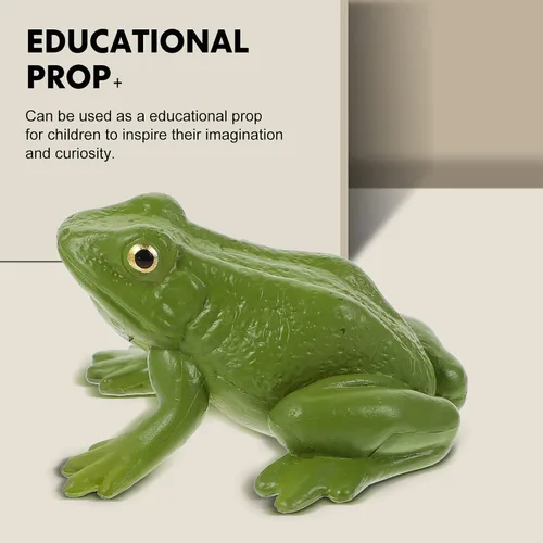 Miniatura 3 de NUOBESTY Figura de juguete realista de rana verde, modelo animal de plástico para educación científica de niños, figura de rana en miniatura