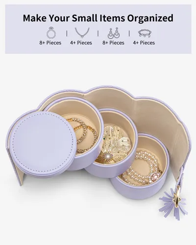 Miniatura 13 de Vlando Viaggio - Joyero pequeño, caja de almacenamiento para accesorios de viaje