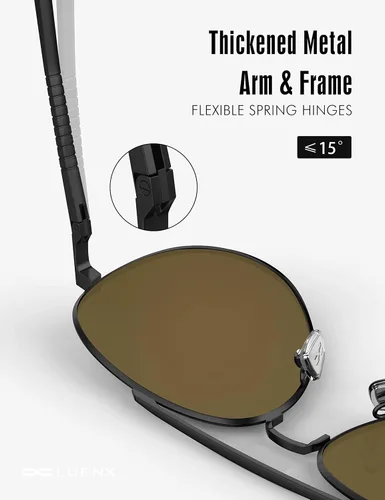 Miniatura 18 de LUENX, Aviator - Gafas de sol polarizadas, para hombres y mujeres, protección UV 400, con funda 60MM