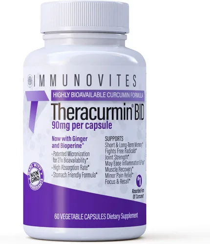 IMMUNOVITES Theracurmin BID 300mg - Ahora con jengibre y bioperina (botella de 60 unidades)