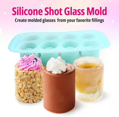 Miniatura 2 de Molde de silicona para vaso de chupito de 8 cavidades, molde de caramelo de chocolate de Pascua para dulces de corazón, bandeja antiadherente
