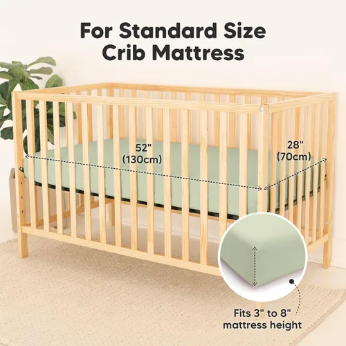 Miniatura 2 de Paquete de 2 sábanas impermeables para cuna de bebé para niños y niñas - 52x28 sábanas para cama de niño pequeño de viscosa derivada de bambú