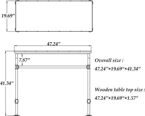 Miniatura 3 de Mesa rectangular de madera de pino maciza de 41.3 pulgadas de altura, barra de bar rectangular de altura para cocina, comedor con estante adicional