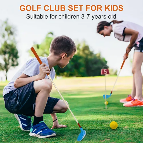 Miniatura 4 de Juego de palos de golf para niños, juego de golf KONDAY Kids, incluye unidad, plancha, putter, bolsa de transporte y pelotas suaves para mano derecha