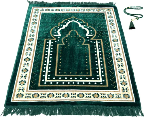 Miniatura 10 de TB - Alfombra de oración islámica gruesa y suave, alfombra musulmana única árabe, turca, africana, diseño bordado, cuentas de oración diaria