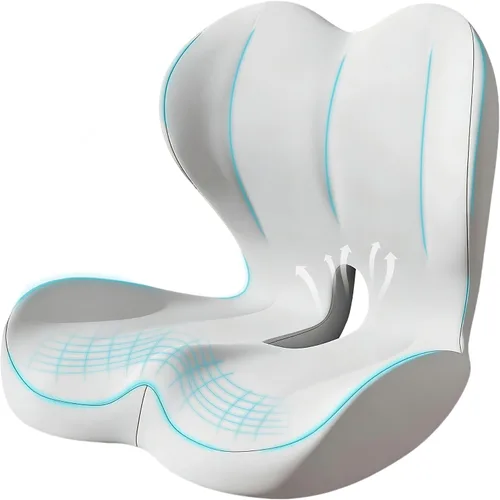 Miniatura 14 de Cojín de asiento para silla de oficina y automóvil, almohada de apoyo lumbar para silla de oficina, cojín de asiento ergonómico de espuma