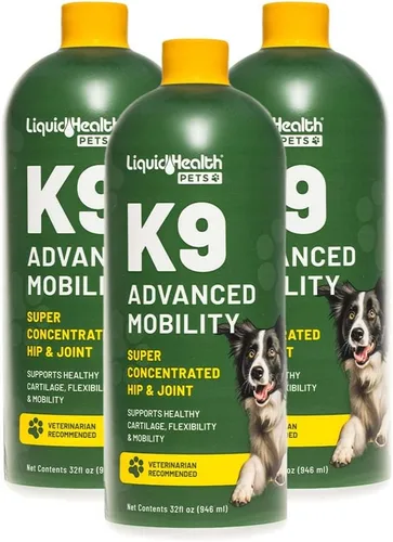 LIQUIDHEALTH Pets K9 Nivel de glucosamina líquida 5000 para perros grandes con condroitina, MSM, Boswellia Serrata – Vitaminas para la salud de la
