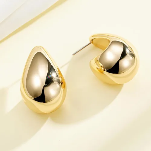 Miniatura 6 de Apsvo Aretes de aro gruesos de oro para mujer, aretes de aro gruesos de oro, aretes ligeros de lágrima