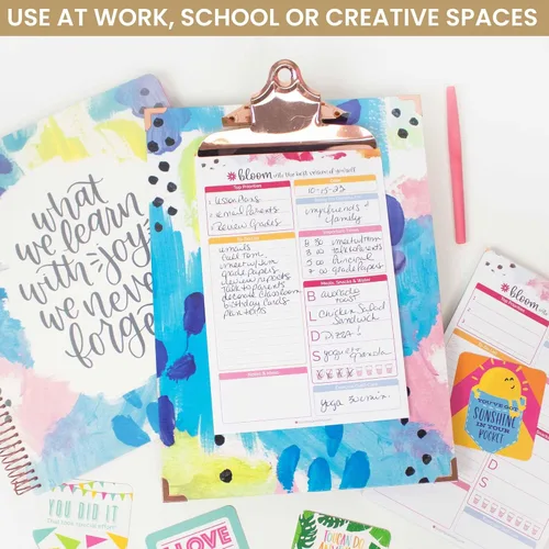 Miniatura 2 de bloom daily planners Portapapeles tamaño carta – Estándar A4 (9 pulgadas de ancho x 12.5 pulgadas de alto) bonito tablero decorativo para Abstracto