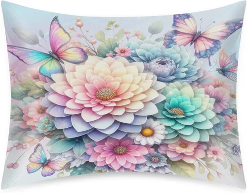 Miniatura 55 de Funda de almohada de satén de unicornio rosa lindo para cabello y piel, tamaño estándar, funda de almohada de seda suave de satén refrescante