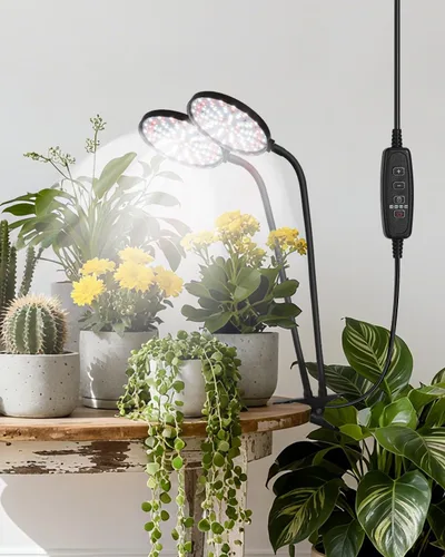 Miniatura 7 de Luces de cultivo para plantas de interior de espectro completo, luz de planta con clip con temporizador de 4/8/12/18H, cuello de cisne ajustable, 5