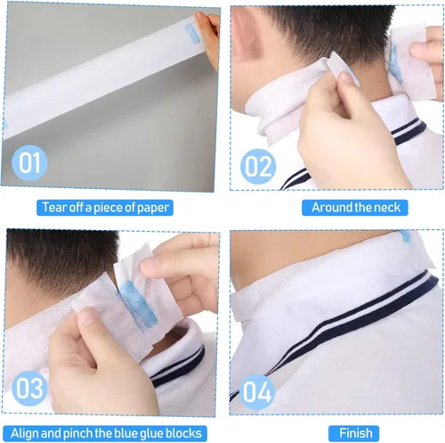 Miniatura 6 de 4000 tiras 40 rollos desechables de papel de peluquería para cortar el pelo, tiras de cuello elásticas para peluquería, banda elástica
