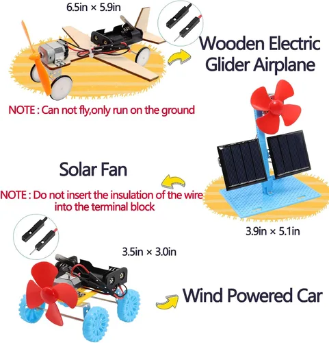 Miniatura 8 de 4 en 1 Kits STEM de Energía Solar y Motor Eléctrico, Proyectos de Experimentos Científicos para Niños Principiantes, Kit de Juguete Solar Impulsado