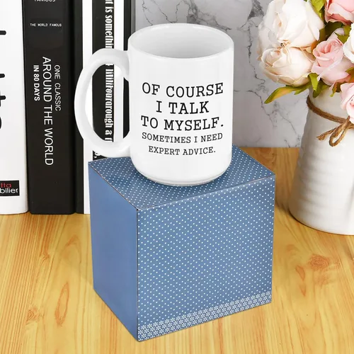 Miniatura 8 de Taza de café con texto en inglés "Of Course I Talk to Myself, Sometimes I Need Expert Advice", divertidas tazas de café para hombres, regalo