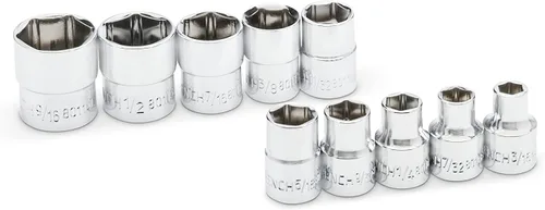 Miniatura 2 de GEARWRENCH 81395 Juego de 10 piezas de llaves de 1/4" de 6 puntas SAE con mango corto