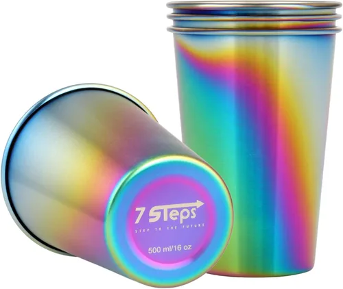Miniatura 5 de 7 Steps - Vaso de acero inoxidable de 16.9 fl oz / 16 oz - Duradero - Reutilizable - Fiesta - Al aire libre - Senderismo - Camping - Picnic - Vaso