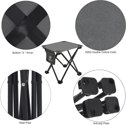 Miniatura 5 de Opliy Taburete de campamento, silla pequeña plegable, portátil, para campamento, pesca, senderismo, jardinería y playa, asiento de campamento