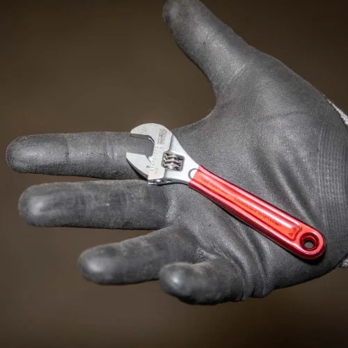 Miniatura 12 de Klein Tools D506-4 Llave de accionamiento ajustable, forjada con acabado cromado pulido y un mango sumergido de plástico, 4 pulgadas