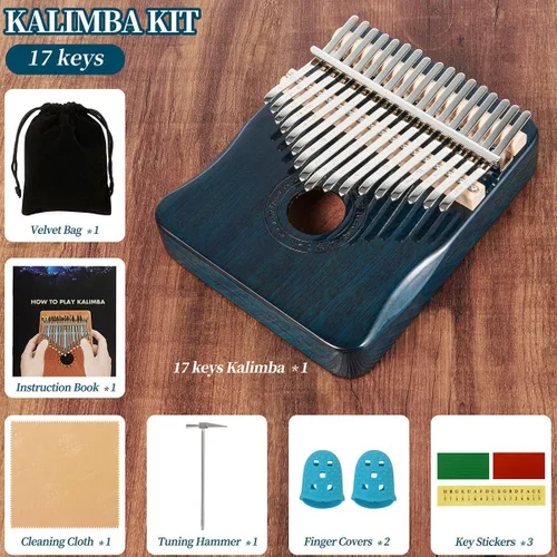 Miniatura 2 de Kalimba - Piano de pulgar con 17 teclas, color azul