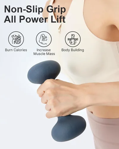 Miniatura 5 de YOTTOY Juego de 2 mancuernas de peso para mujer, mancuernas de 2 a 15 libras, pesas de mano antideslizantes para entrenamientos en casa, mancuernas