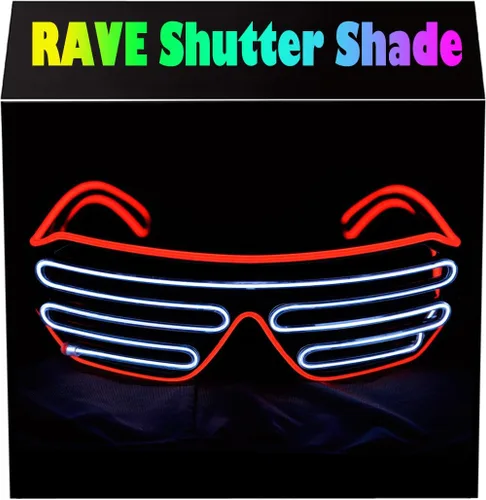 Miniatura 15 de Gafas de LED de Aqua Led de Neón electroluminiscentes para fiestas y disfraces modelo RB03., Púrpura + Azul