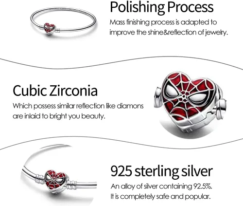 Miniatura 8 de Dijes de personajes de película para mujer, pulseras y collares en plata de ley 925, día de la madre, cumpleaños, Navidad
