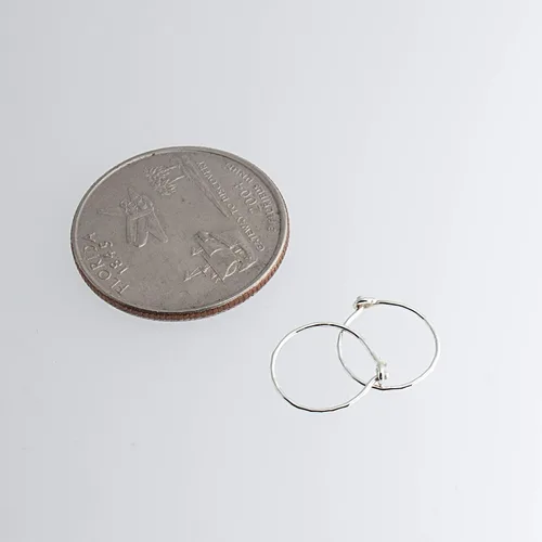 Miniatura 41 de Aretes de plata de ley abiertos para cartílago, tragus, delgados, calibre 22