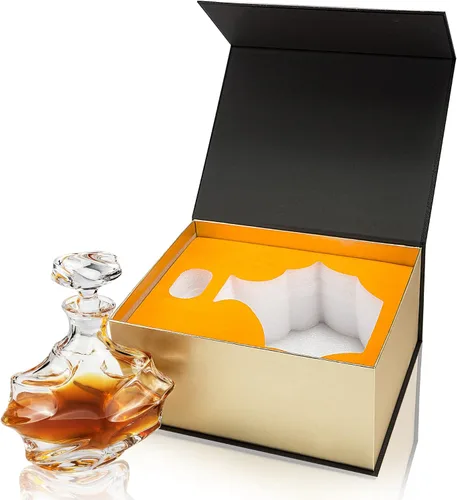 Miniatura 2 de KANARS - Decantador de whisky con tapón hermético, decantador grande de cristal hecho a mano para whisky, vino, bourbon, brandy, licor, centeno, ron