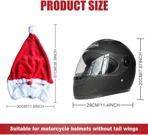 Miniatura 2 de Cubierta de casco de motocicleta de Papá Noel de Navidad, cubierta de casco de Natividad, accesorio de sombrero de Papá Noel de Navidad para hombres