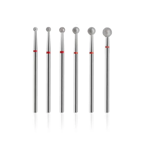 SQULIGT 6 brocas de uñas, cabeza esférica de 3/32 pulgadas, para máquina de limas de uñas eléctrica, adecuadas para manicura acrílica, pedicura,