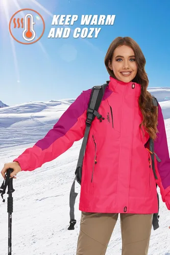 Miniatura 7 de MAGCOMSEN Women's 3-in-1 Winter Coats Snow Ski Jacket Water Resistant Windproof Fleece Lined Winter Jacket Parka