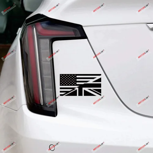 Miniatura 2 de Adhesivos adhesivos de vinilo con la bandera británica estadounidense fusionada con la bandera británica estadounidense Union Jack, paquete de 2