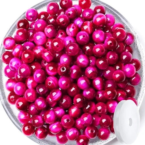 Miniatura 44 de QINJIEJIE 105 piezas de cuentas de piedra de 7 chakras de 8 mm, cuentas naturales redondas sueltas de gemas para pulseras, cuentas de cristal