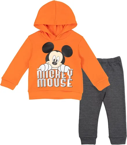 Disney Conjunto de sudadera con capucha y pantalones para bebé de Mickey Mouse para niños grandes