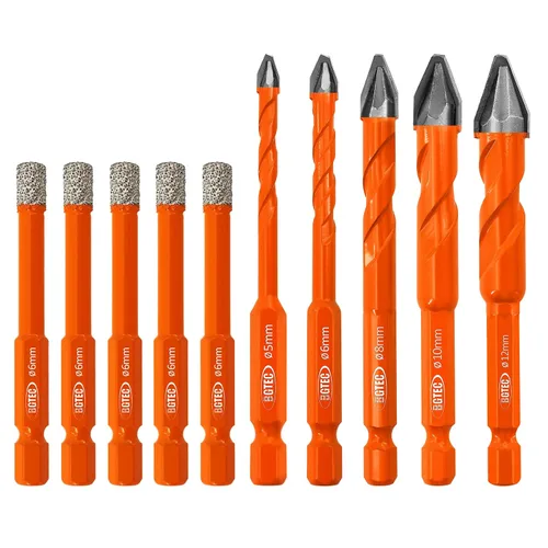 Miniatura 15 de BGTEC Juego de brocas de diamante 6 piezas - 5 mm*2+6 mm*2+8 mm con punta de destornillador PH2 para azulejos de porcelana, mármol, granito