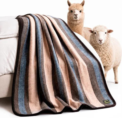 Desert Breeze Distributing Manta 100% natural de alpaca y lana merina, colección andina, manta tamaño individual, gruesa, suave y cálida, manta