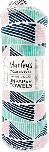 Miniatura 31 de Marley's Monsters Toallas sin papel - Rollo de 12 unidades, Toallas de papel reutilizables sin papel, de algodón, libres de árboles (Crepúsculo)