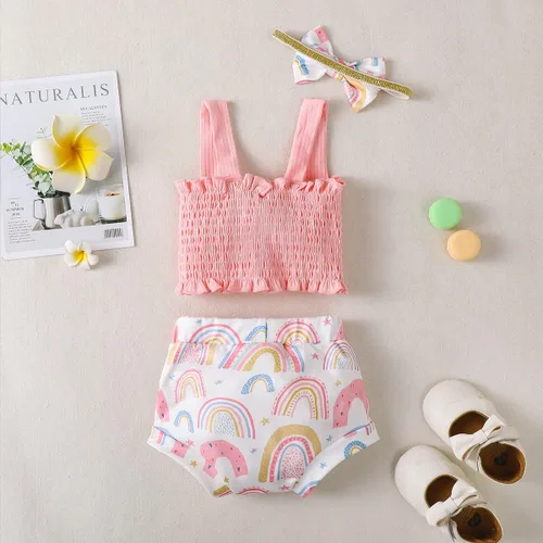 Miniatura 3 de PadaGooder Traje de verano para bebé niña, traje de arcoíris para bebé niña
