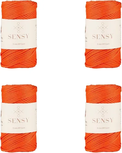 Miniatura 114 de Sensy - Cuerda de poliéster prémium de 0.118 pulgadas (0.118 in), 131 yardas, 100% polipropileno, cordón de macramé, cuerda de ganchillo de 0.118
