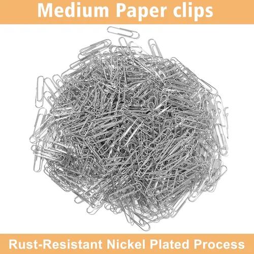 Miniatura 5 de Clips de papel medianos, clip de papel de tamaño mediano, 700 clips de suministros de oficina para papeleo, ideal para el hogar, la escuela