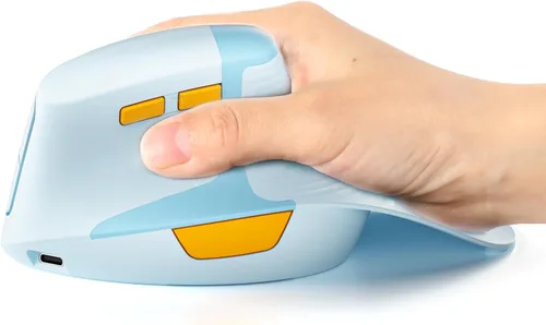 Seenda MOE302 - Mouse ergonómico vertical con reposamanos, mouse inalámbrico recargable para aliviar el dolor de muñeca, acceso directo de Azul