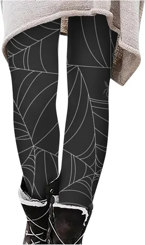 Miniatura 4 de Pantalones de Halloween para mujer, diseño de calavera, de cintura alta, elásticos, cálidos, medievales, para fiesta de disfraces, leggings